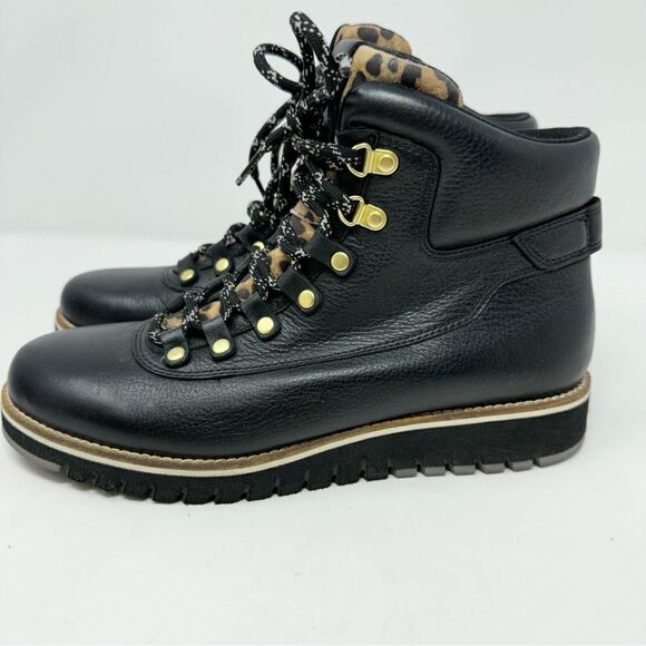 Cole Haan ZEROGRAND Explore Getaway Hiker Boot Black Leopard Print Size 8.5 - Picture 2 of 15